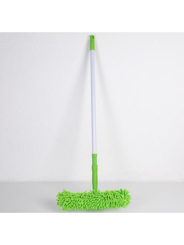 Окномойка с телескопической металлической ручкой и сгоном Доляна, 30×7×85(137) см, микрофибра, цвет МИКС