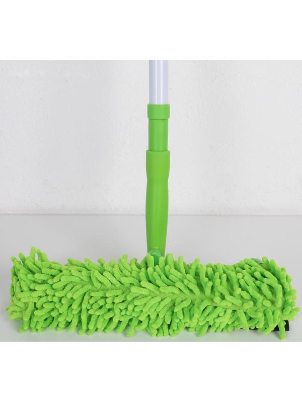 Окномойка с телескопической металлической ручкой и сгоном Доляна, 30×7×85(137) см, микрофибра, цвет МИКС