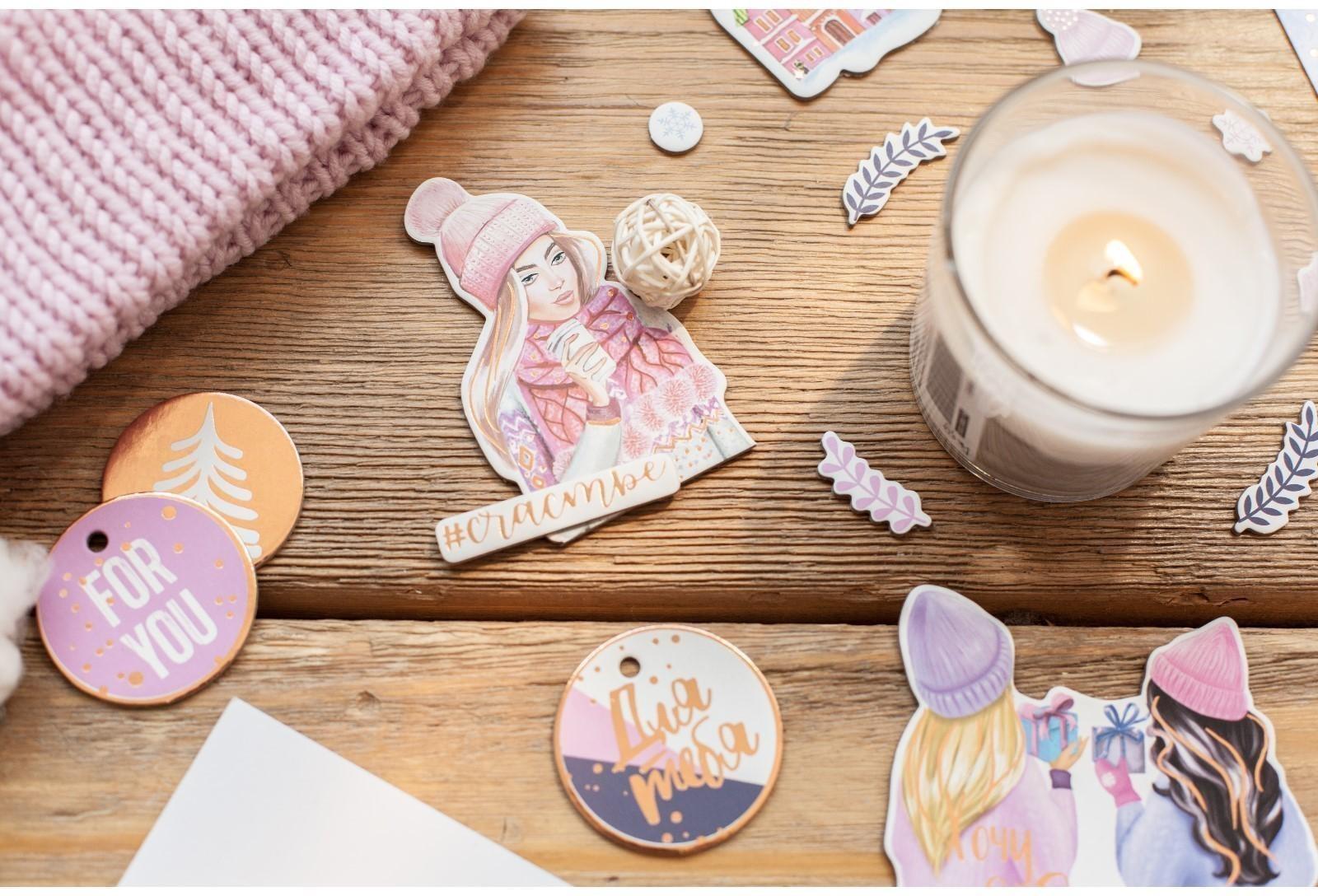 Чипборд с фольгированием на клеевой основе «Снежная сказка», 30,5 × 30,5 см