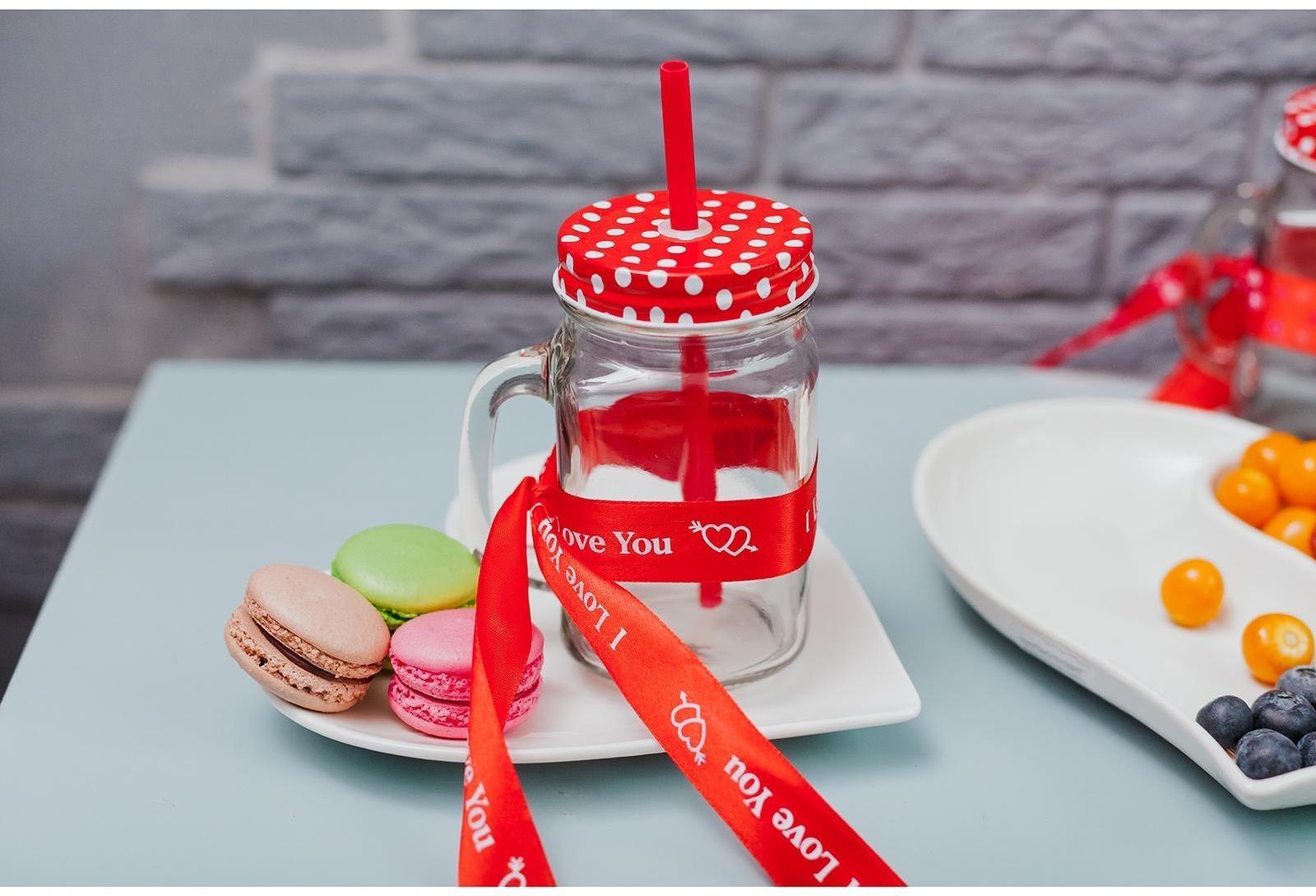 Лента атласная «I Love You», 25 мм × 23 ± 1 м, цвет красный №026