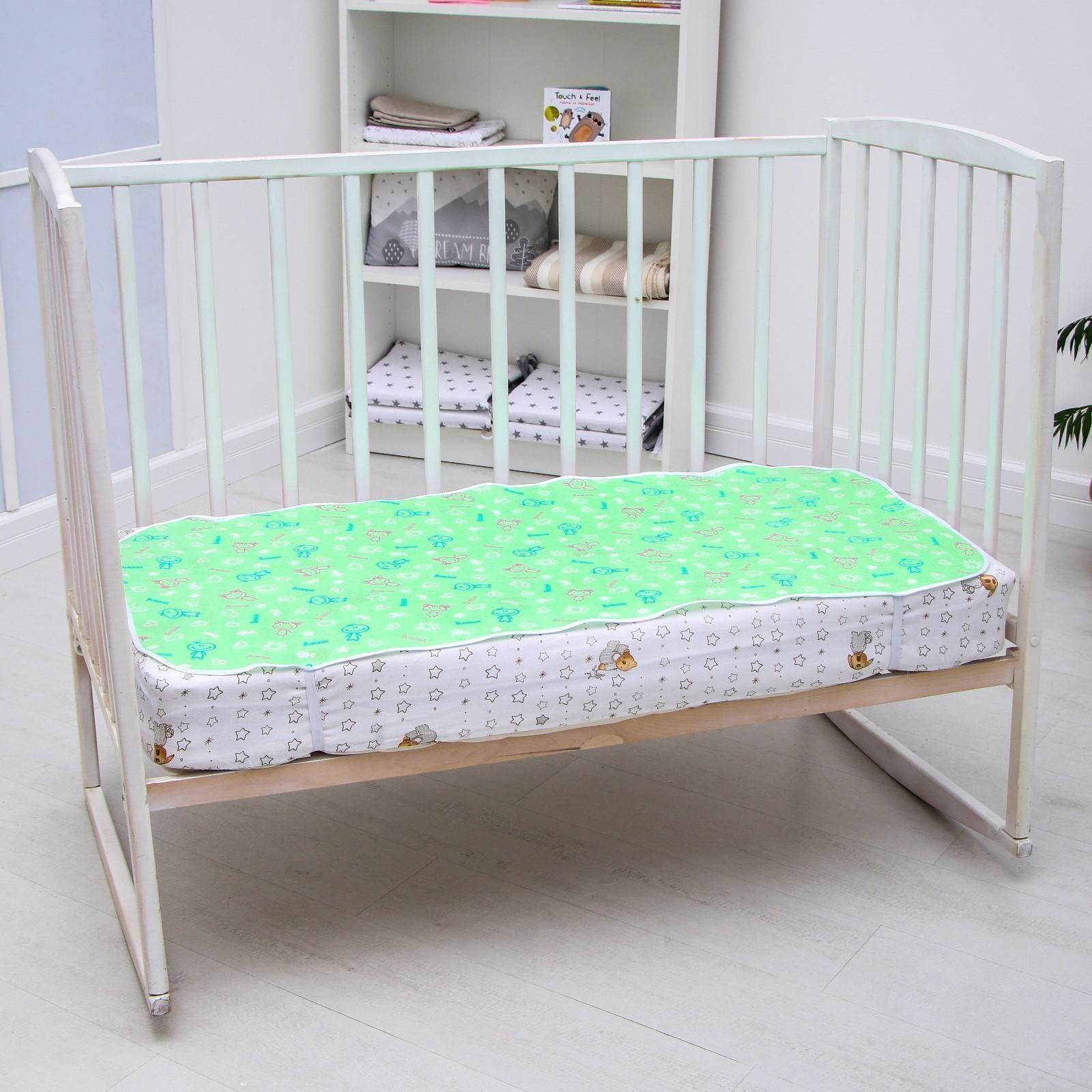 Наматрасник из клеёнки с ПВХ-покрытием, 60х120 см, в кроватку, с рисунком, МИКС