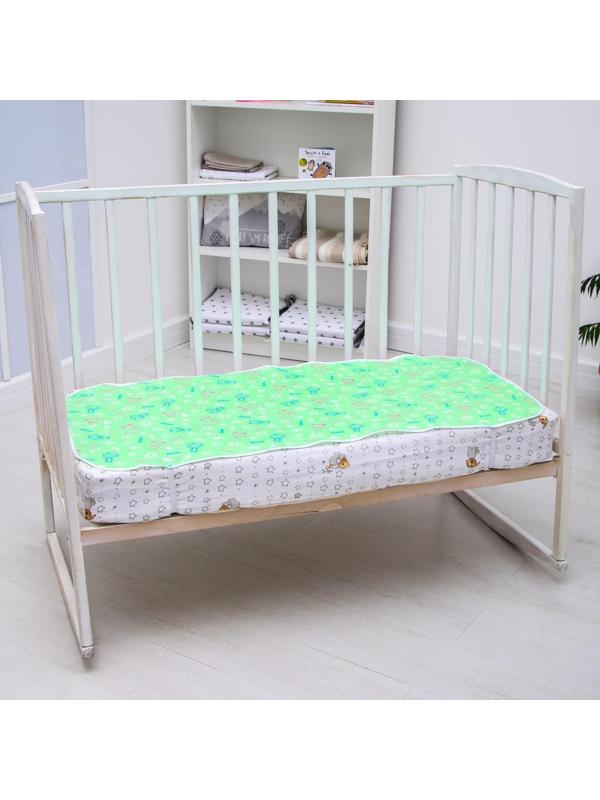 Наматрасник из клеёнки с ПВХ-покрытием, 60х120 см, в кроватку, с рисунком, МИКС