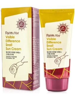 Солнцезащитный крем с экстрактом улитки SPF50 Farmstay, 70 г