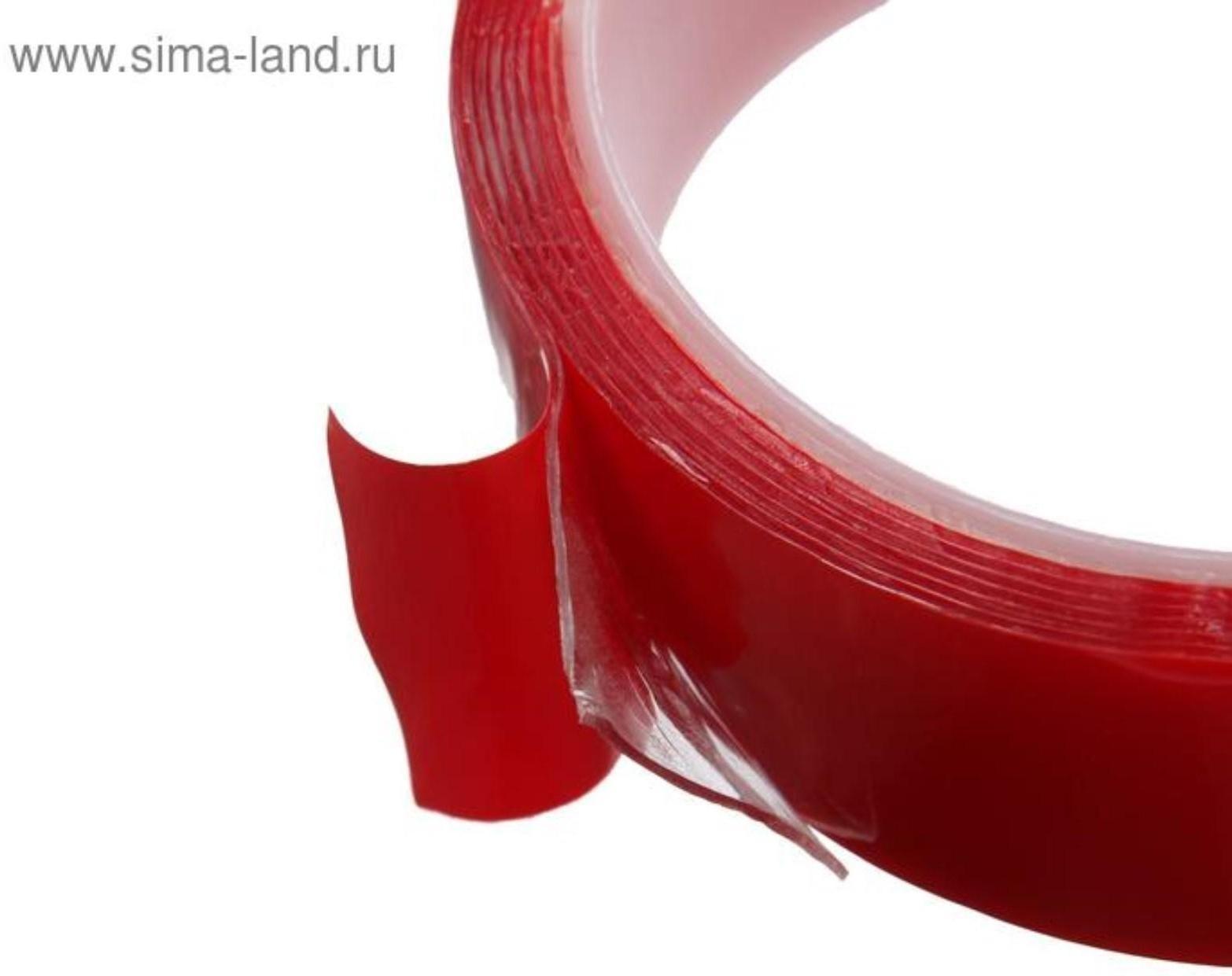 Клейкая лента TORSO, прозрачная, двусторонняя, акриловая, 40 мм x 2 м