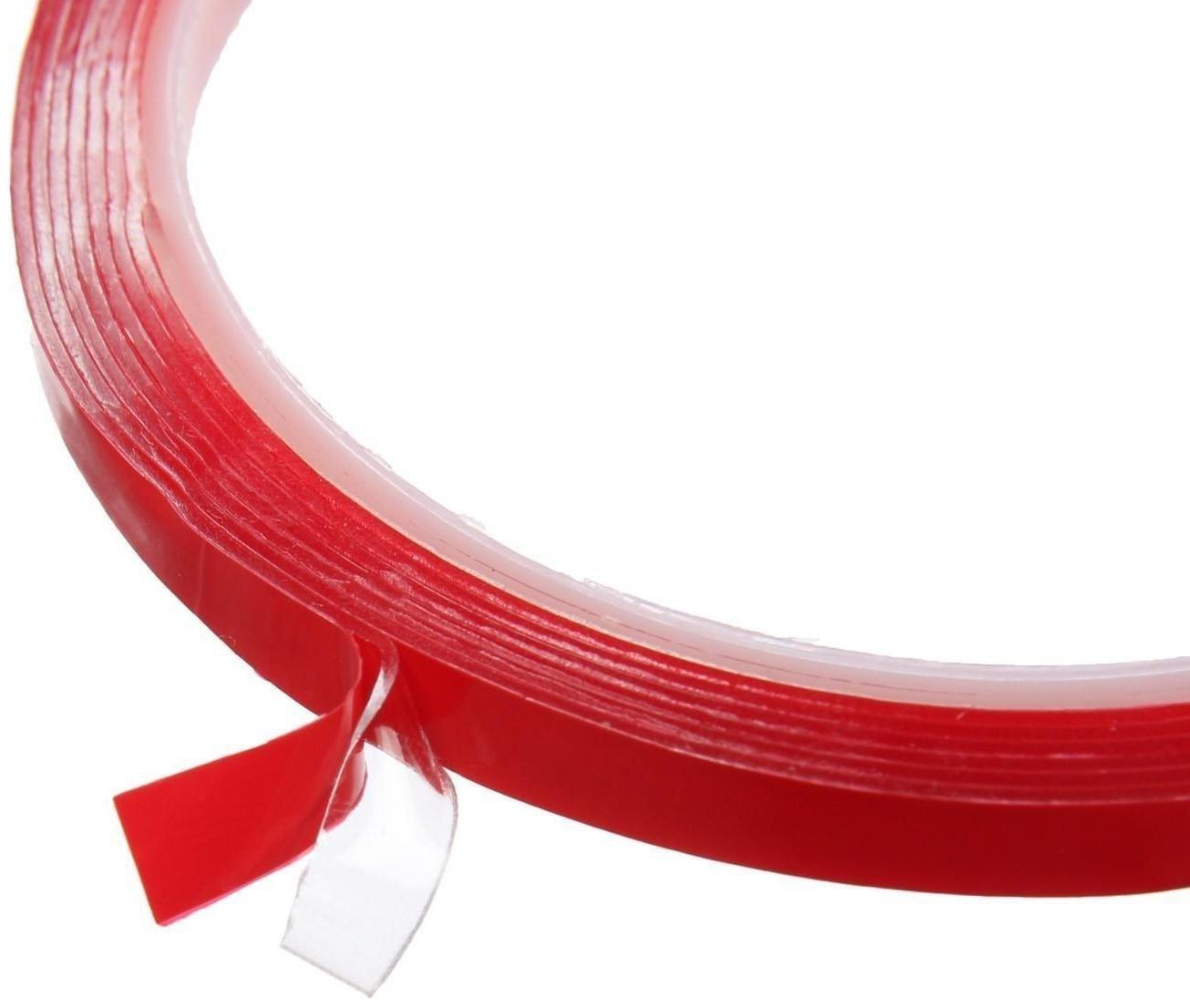 Клейкая лента TORSO, прозрачная, двусторонняя, акриловая, 6 мм x 2 м