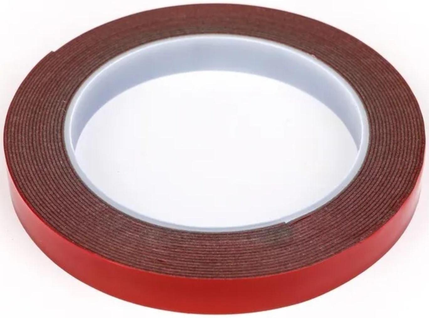 Клейкая лента TORSO, двусторонняя, усиленная, 12 мм × 5 м