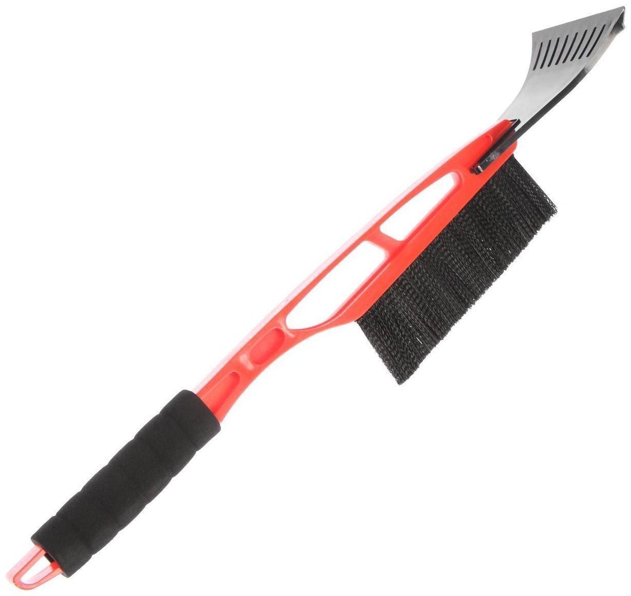 Щетка-сметка TORSO, 52 см, мягкая ручка со скребком, МИКС