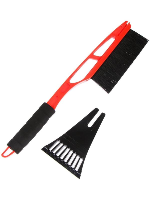 Щетка-сметка TORSO, 52 см, мягкая ручка со скребком, МИКС