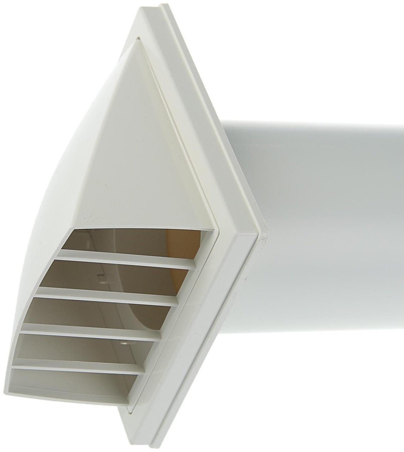 Клапан приточный ERA 10КП-02, d=100 мм, длина 500 мм, внешняя решетка из ABS-пластика