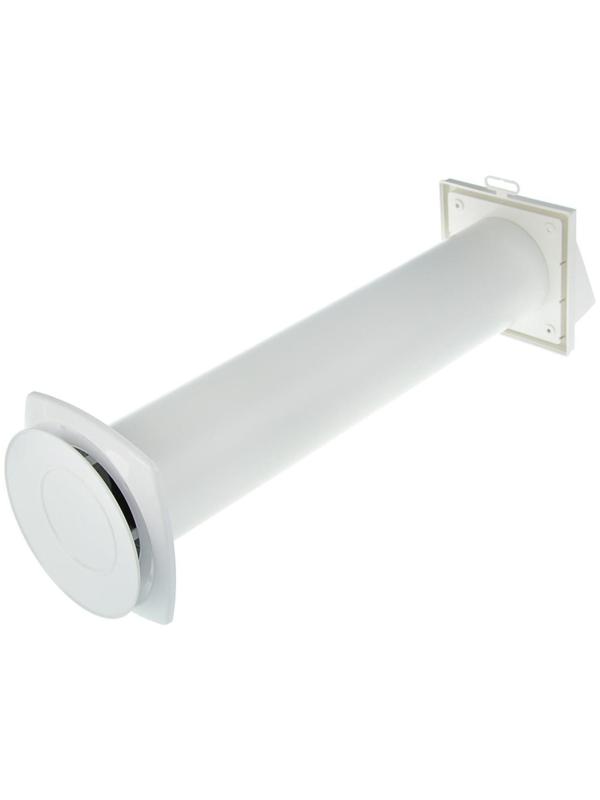 Клапан приточный ERA 10КП-02, d=100 мм, длина 500 мм, внешняя решетка из ABS-пластика