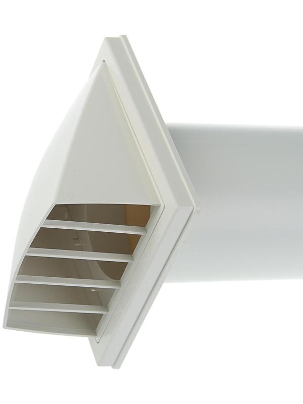 Клапан приточный ERA 10КП-02, d=100 мм, длина 500 мм, внешняя решетка из ABS-пластика