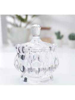 Сахарница стеклянная Доляна «Галерея», 150 мл, 8,5×11 см, с крышкой