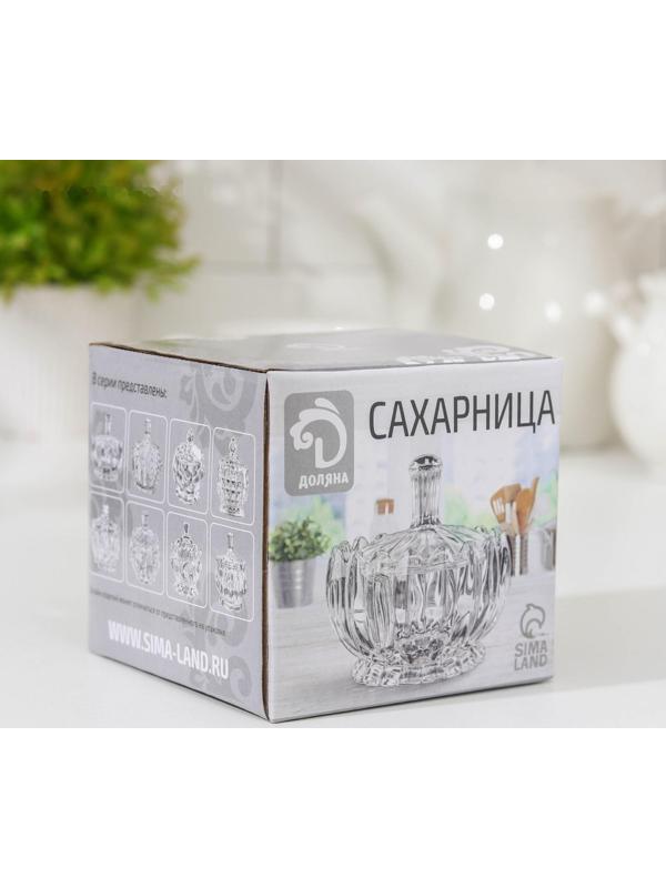 Сахарница стеклянная Доляна «Галерея», 150 мл, 8,5×11 см, с крышкой