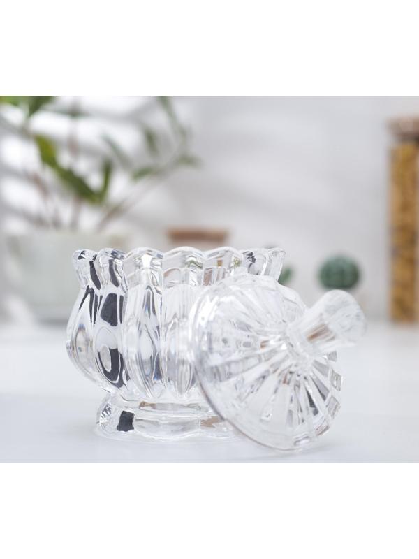 Сахарница стеклянная Доляна «Галерея», 150 мл, 8,5×11 см, с крышкой