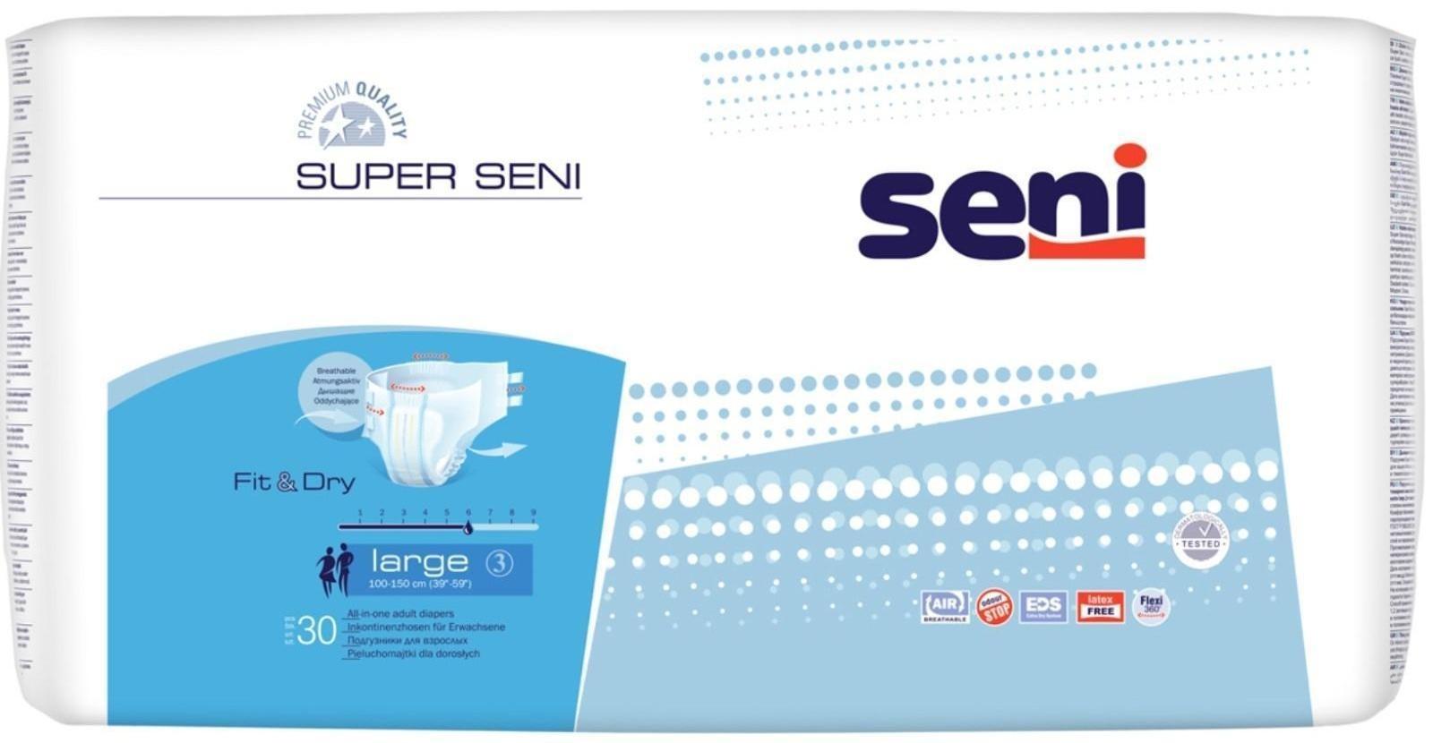 Подгузники для взрослых Seni Super Large №3, 30 шт