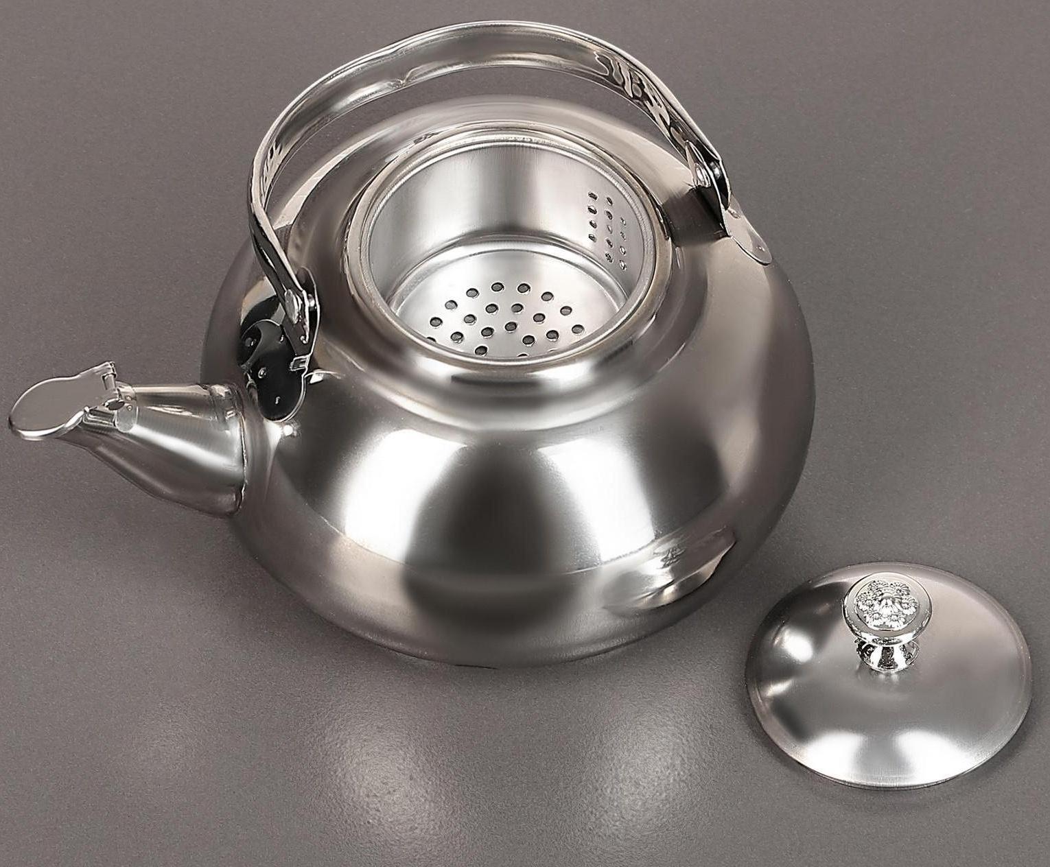 Чайник из нержавеющей стали «Гретель», 1,1 л, металлическое сито