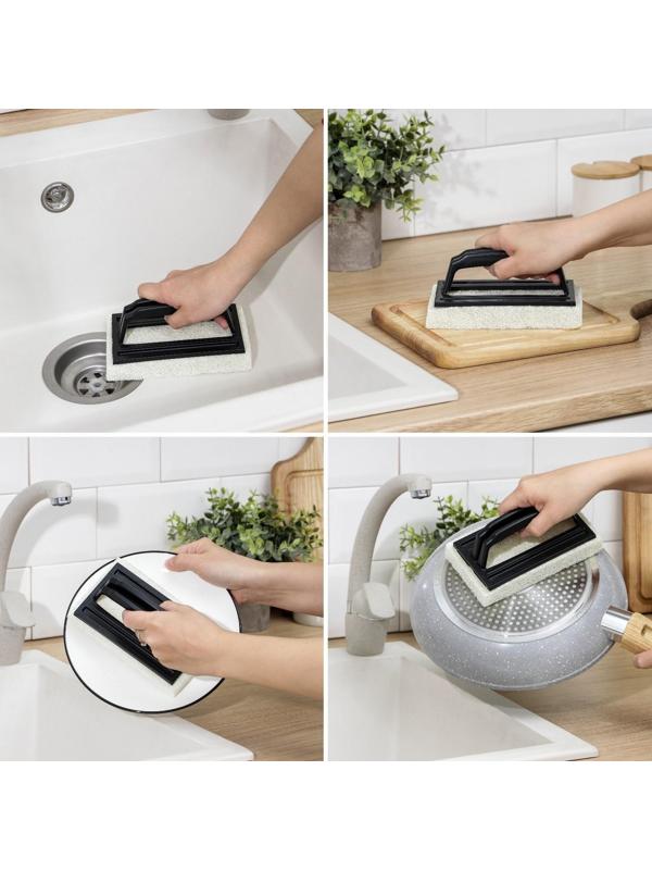 Щётка абразивная с ручкой Доляна, 15×9 см, цвет МИКС