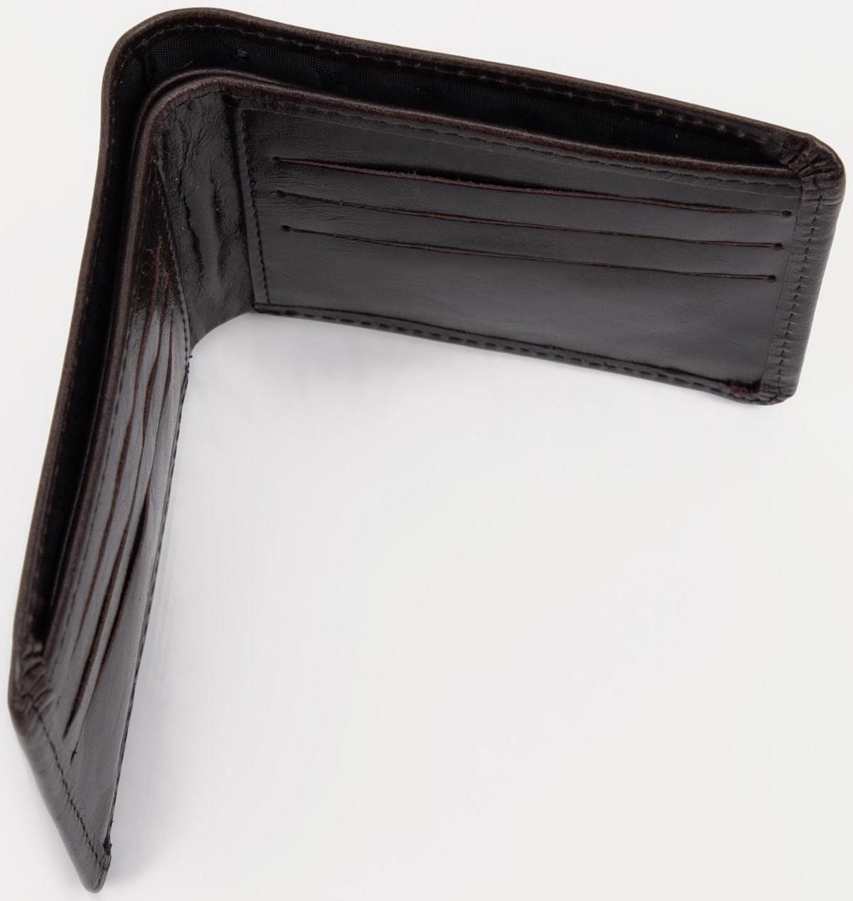 Портмоне без застёжки, отдел для купюр, для карт, цвет коричневый