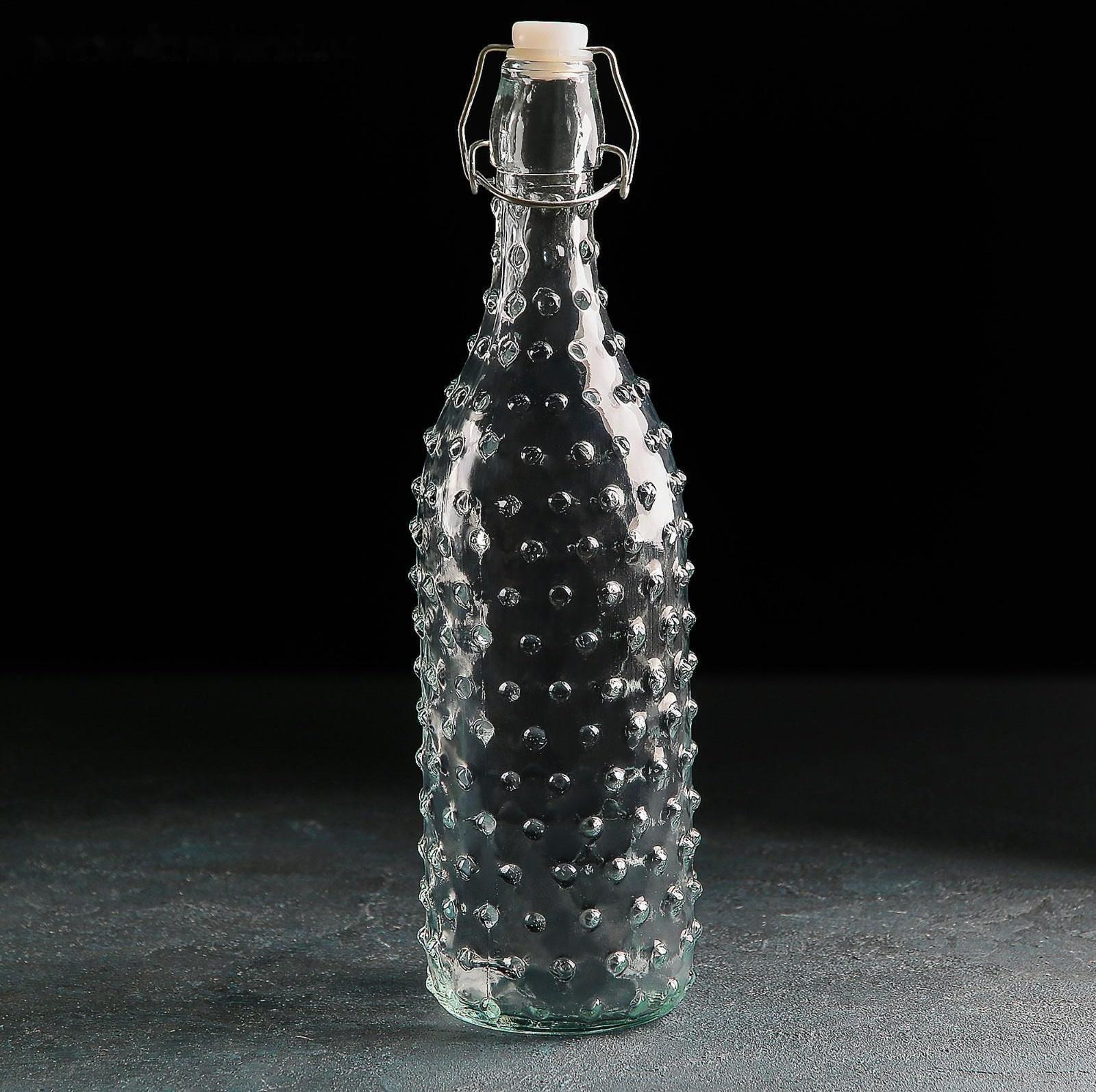 Бутыль стеклянная для масла с бугельным замком «Ризотто», 1 л, 30 см, 8×8×30 см