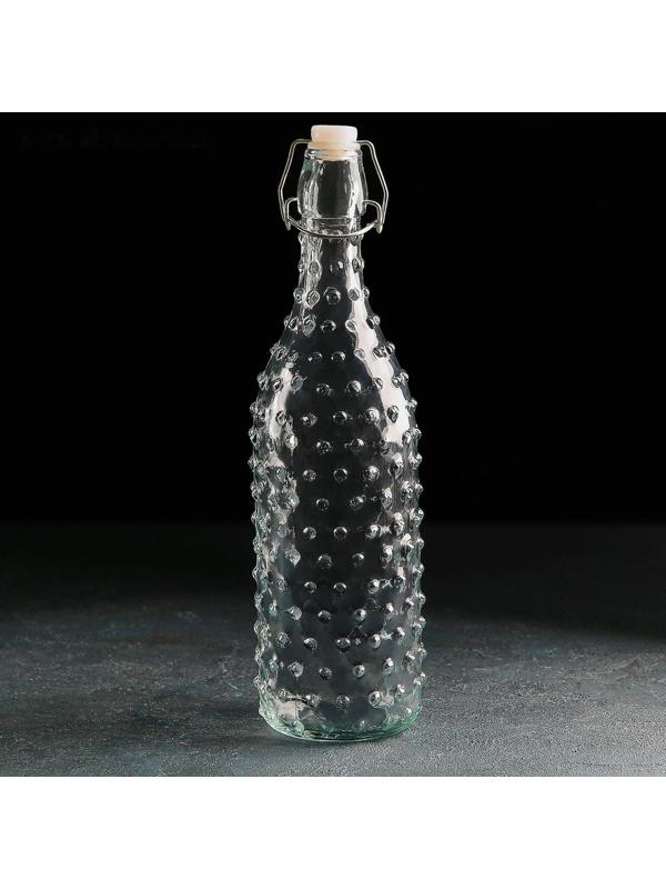 Бутыль стеклянная для масла с бугельным замком «Ризотто», 1 л, 30 см, 8×8×30 см