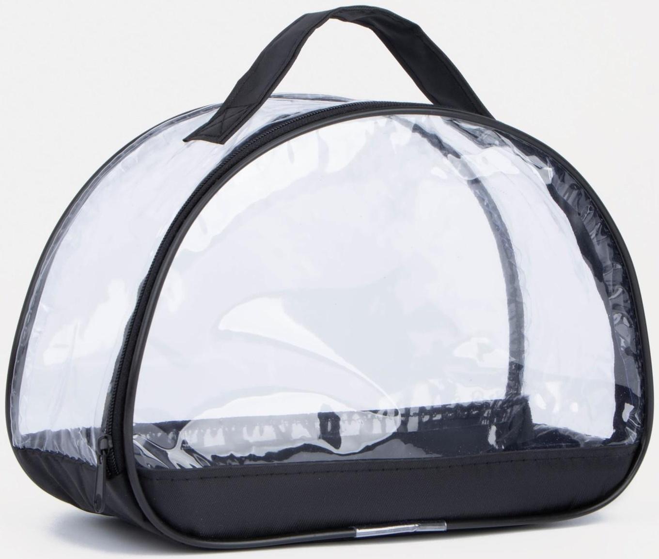 Косметичка на молнии, с ручкой, цвет чёрный