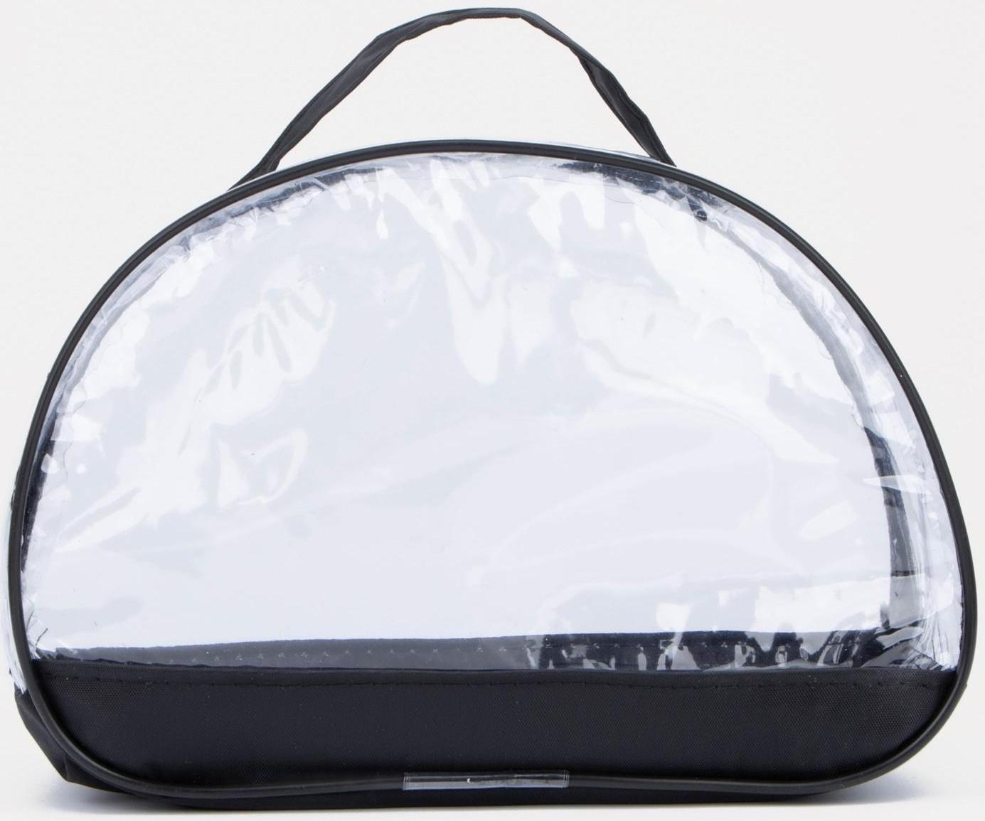 Косметичка на молнии, с ручкой, цвет чёрный