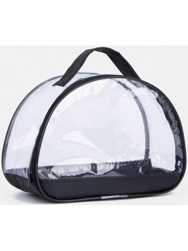 Косметичка на молнии, с ручкой, цвет чёрный