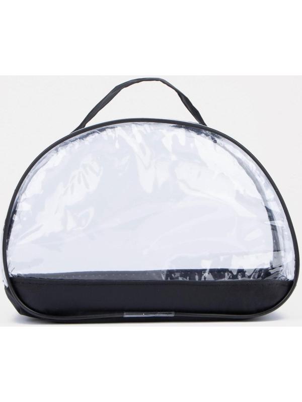 Косметичка на молнии, с ручкой, цвет чёрный