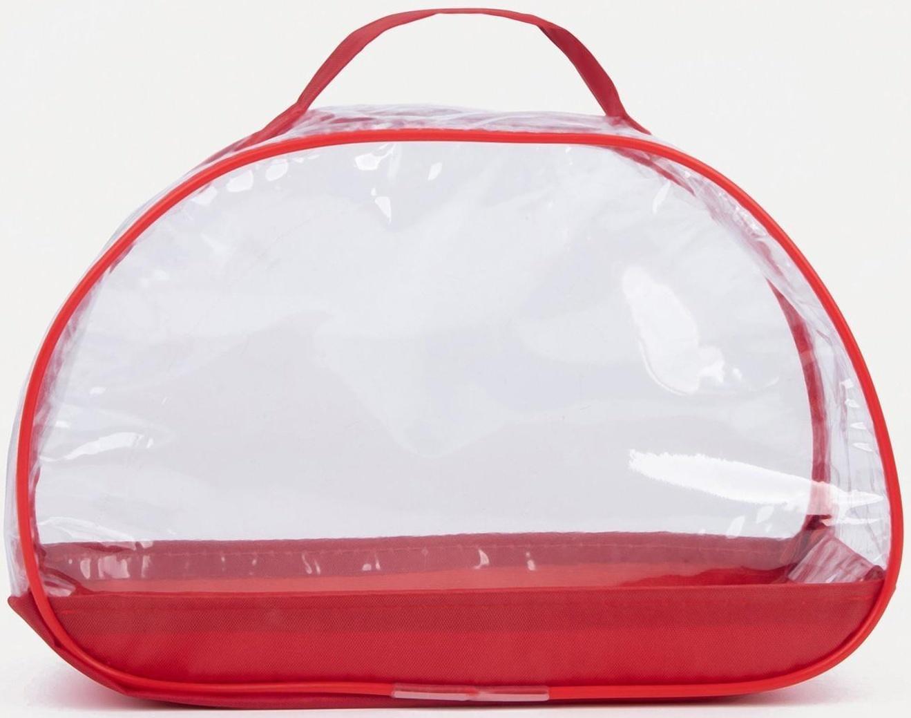 Косметичка на молнии, с ручкой, цвет красный