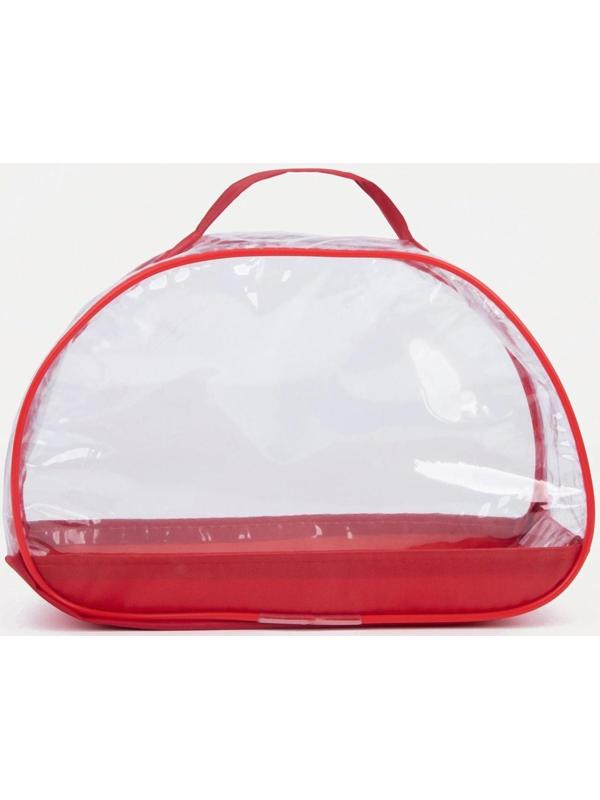 Косметичка на молнии, с ручкой, цвет красный