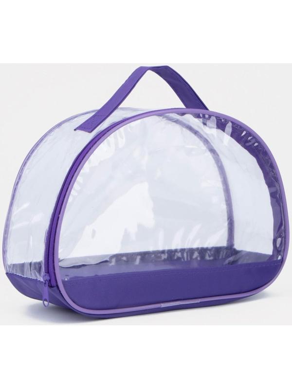 Косметичка на молнии, с ручкой, цвет фиолетовый