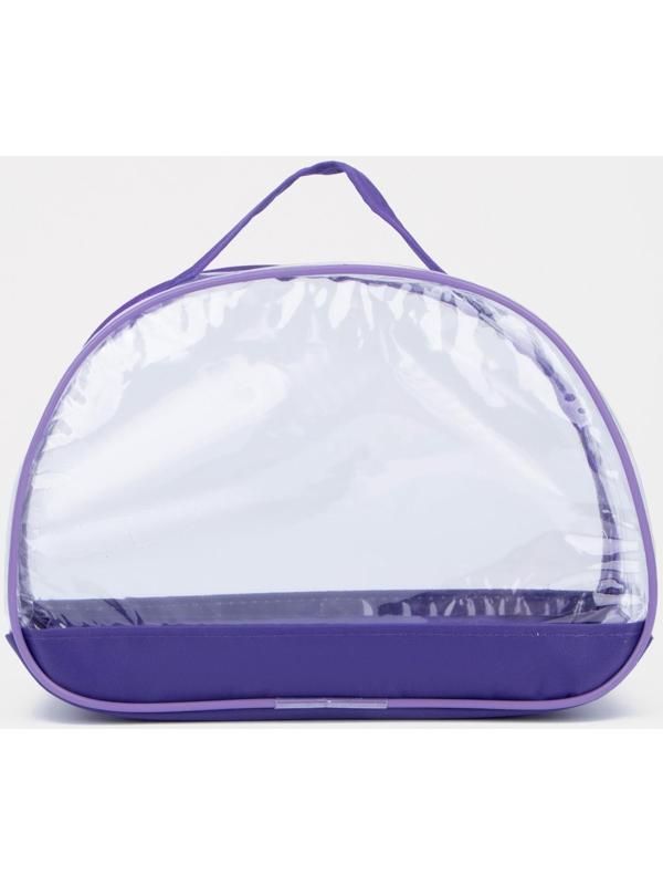 Косметичка на молнии, с ручкой, цвет фиолетовый