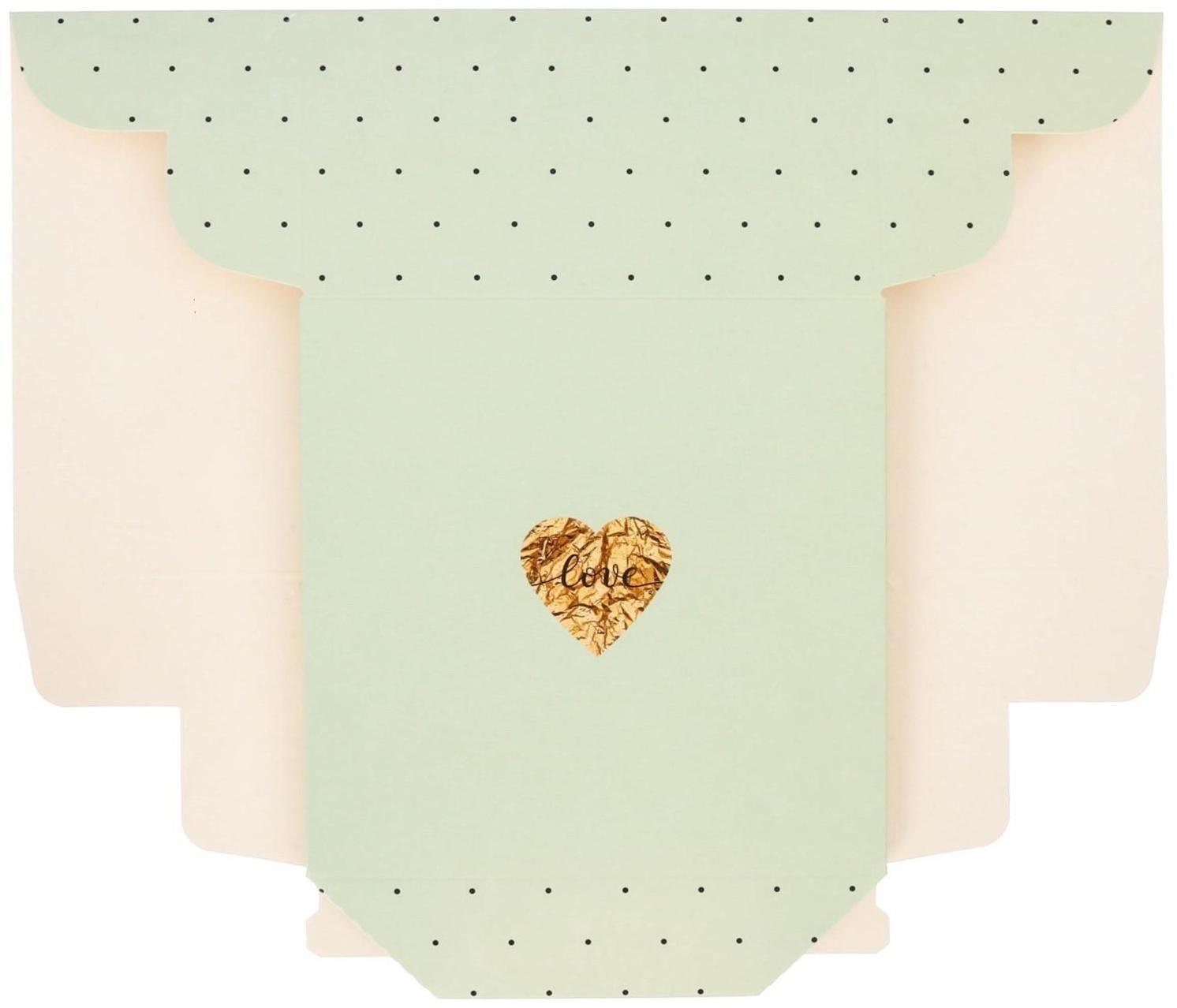 Коробка из картона «Нежный горошек», 17 × 9 × 17 см