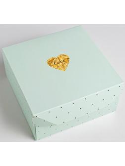 Коробка из картона «Нежный горошек», 17 × 9 × 17 см