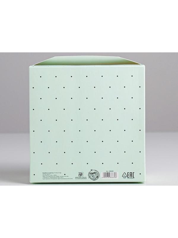 Коробка из картона «Нежный горошек», 17 × 9 × 17 см