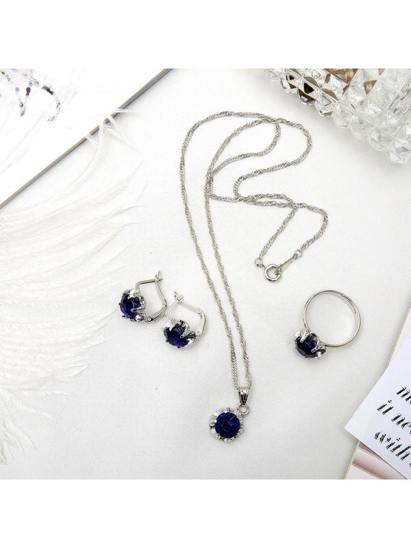 Гарнитур 3 предмета: серьги, кулон, кольцо безразмерное 