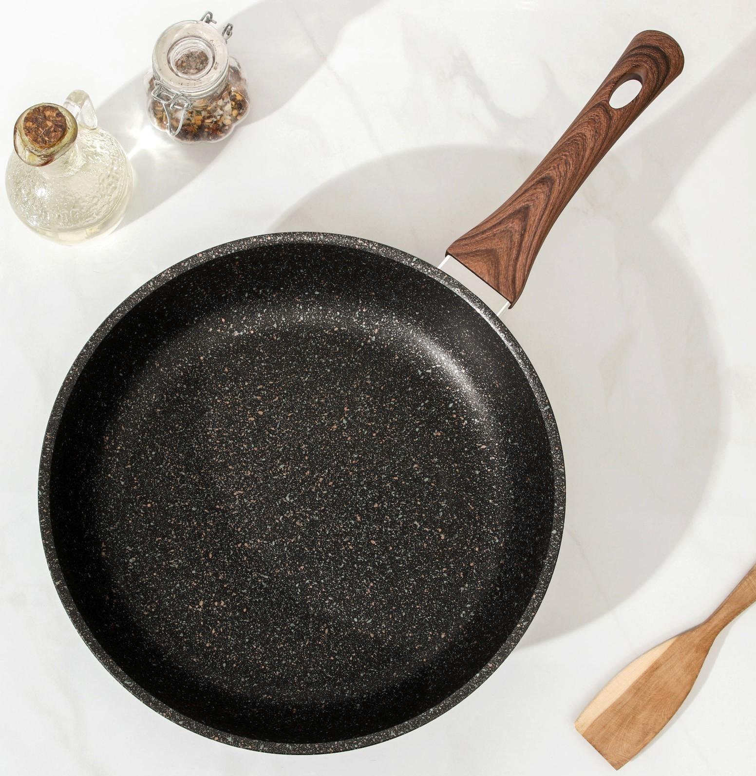 Сковорода Granit Ultra original, d=28 см, пластиковая ручка, антипригарное покрытие, цвет чёрный