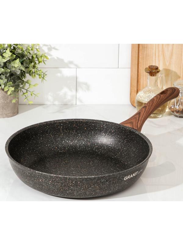 Сковорода Granit Ultra original, d=28 см, пластиковая ручка, антипригарное покрытие, цвет чёрный
