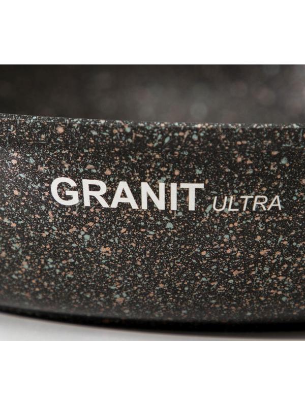 Сковорода Granit Ultra original, d=28 см, пластиковая ручка, антипригарное покрытие, цвет чёрный