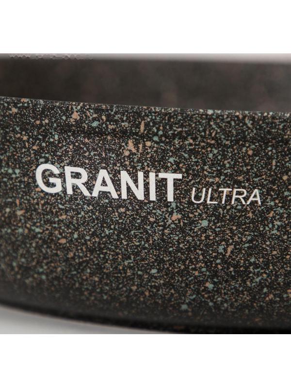 Сковорода Granit Ultra original, d=26 см, пластиковая ручка, антипригарное покрытие, цвет чёрный