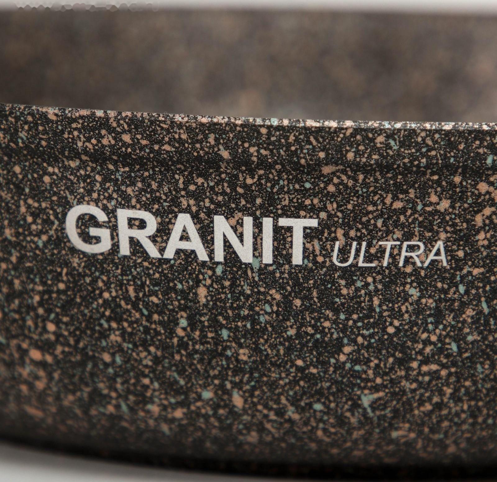 Сковорода Granit Ultra original, d=24 см, пластиковая ручка, антипригарное покрытие, цвет коричневый