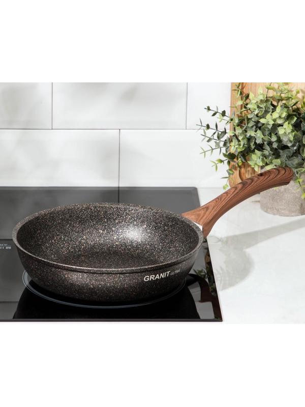 Сковорода Granit Ultra original, d=24 см, пластиковая ручка, антипригарное покрытие, цвет коричневый