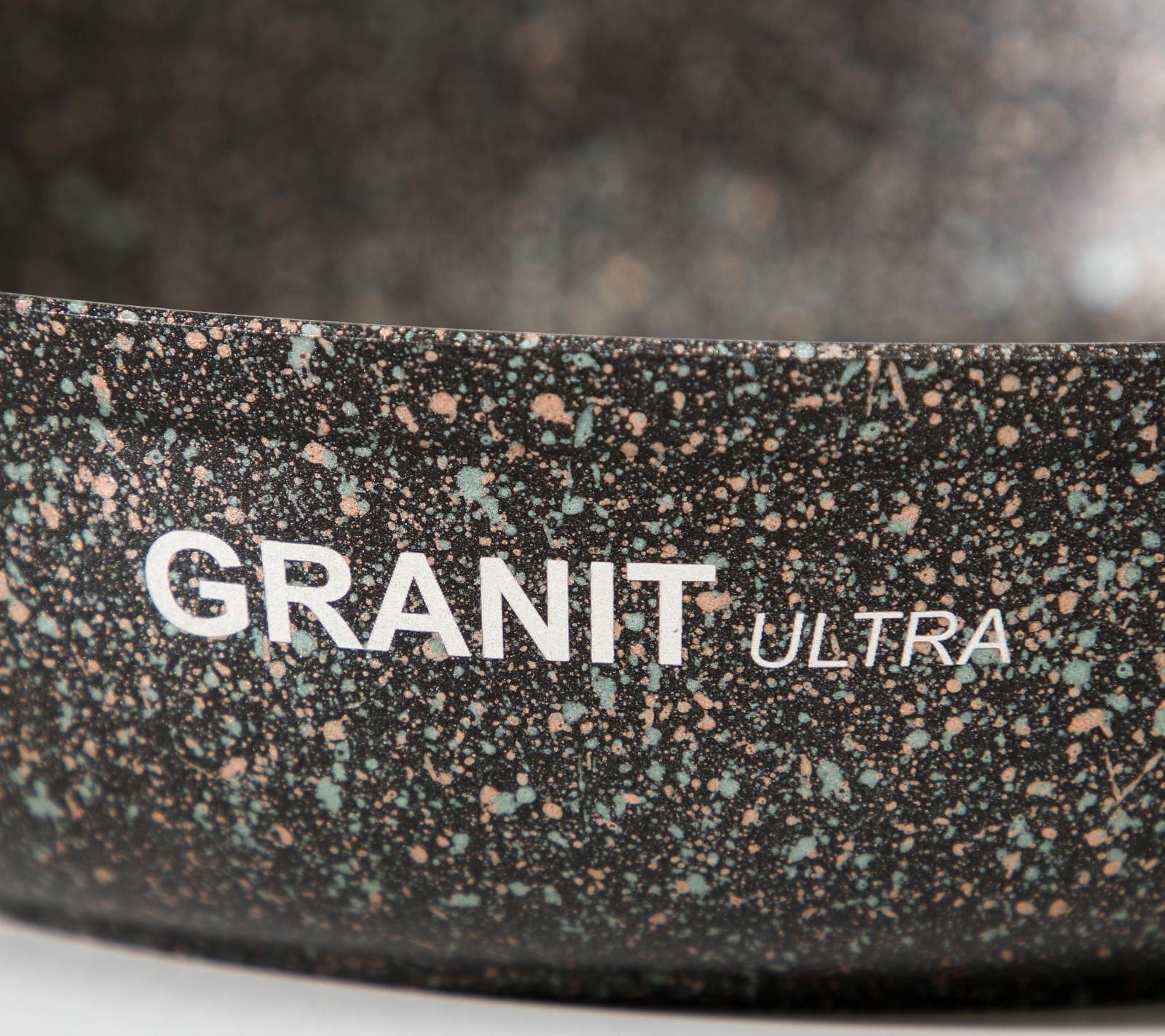 Сковорода Granit Ultra original, d=22 см, пластиковая ручка, антипригарное покрытие, цвет тёмно-коричневый