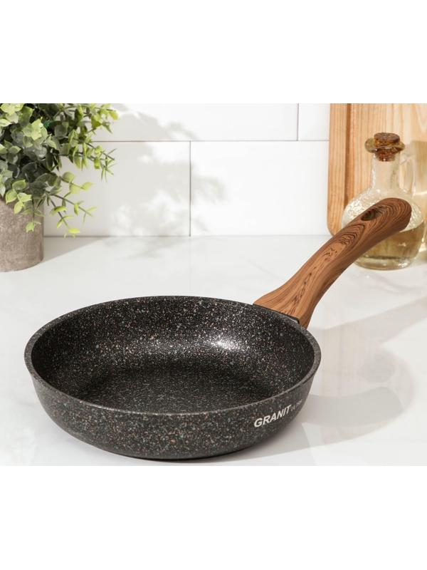 Сковорода Granit Ultra original, d=22 см, пластиковая ручка, антипригарное покрытие, цвет тёмно-коричневый