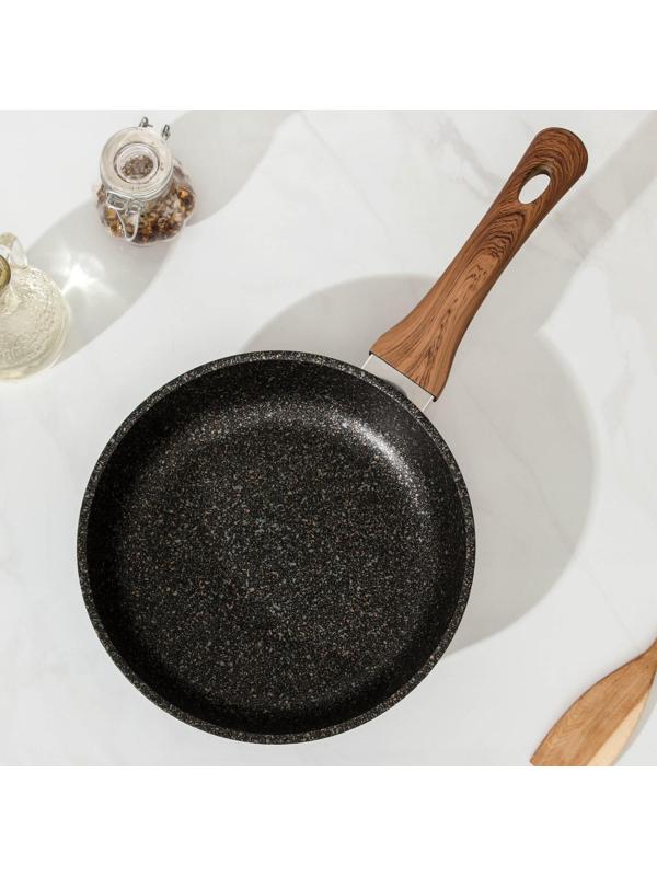 Сковорода Granit Ultra original, d=22 см, пластиковая ручка, антипригарное покрытие, цвет тёмно-коричневый