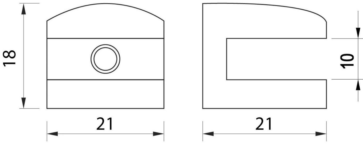Полкодержатель P108GP, 21х21х18 мм, 4 шт в наборе, цвет золото