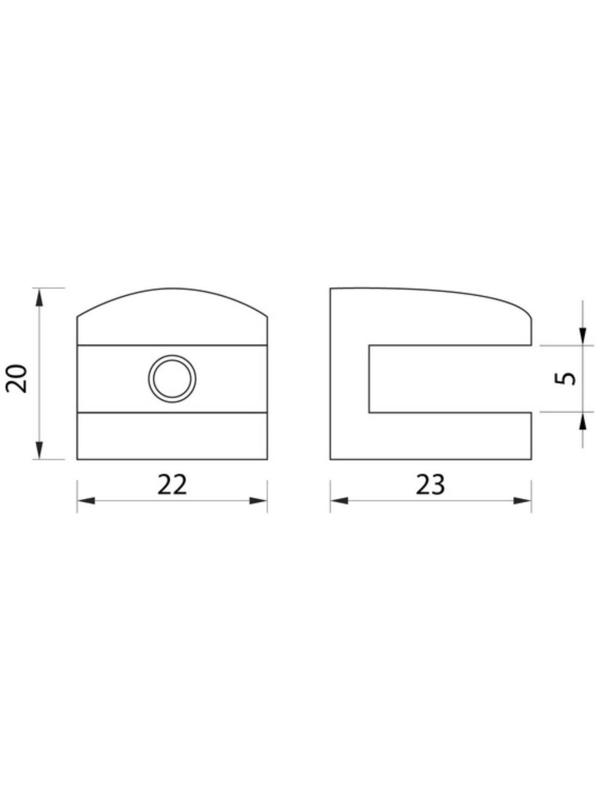 Полкодержатель P110GP, 22х23х20 мм, 4 шт в наборе, цвет золото
