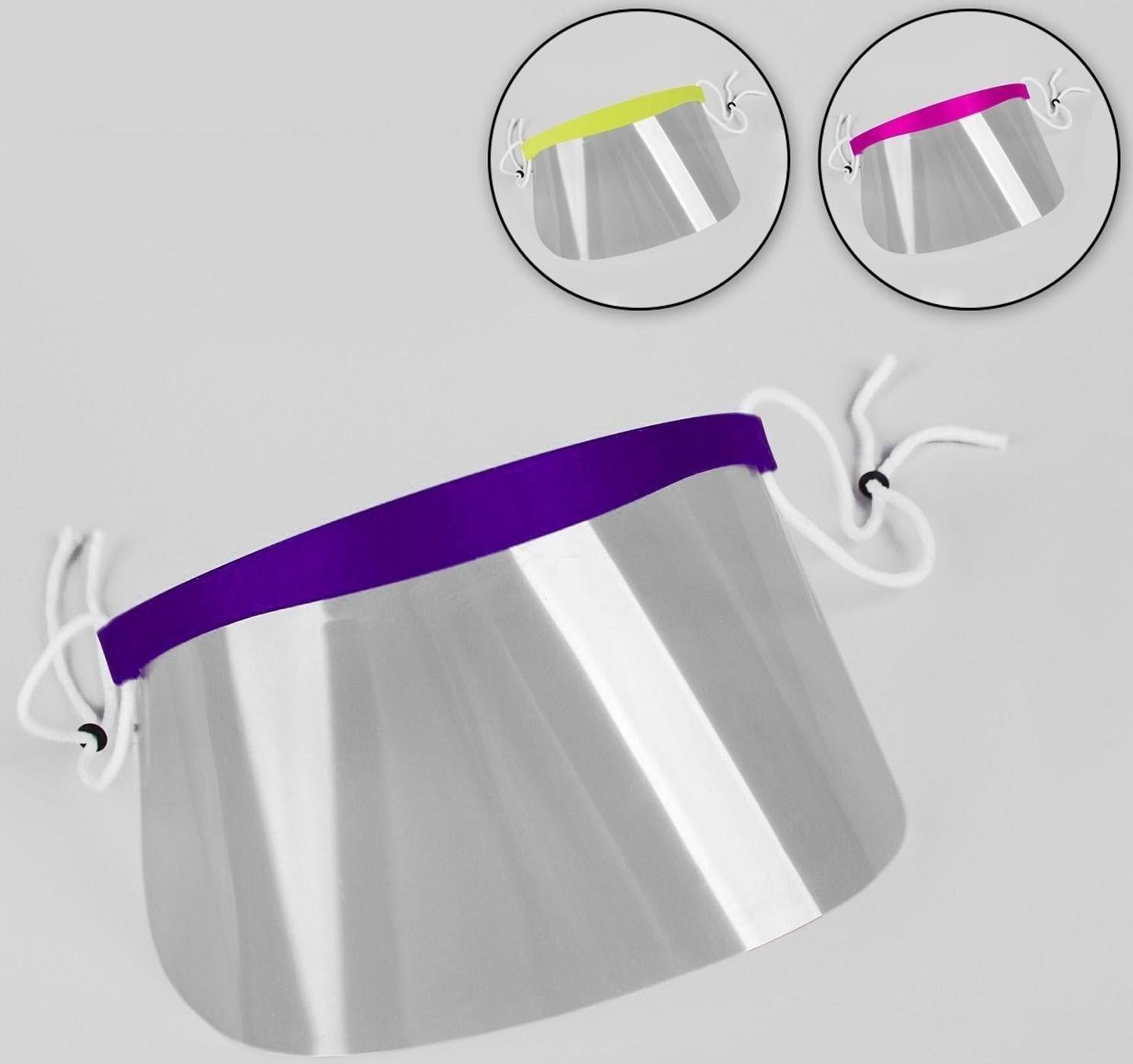 Маска для защиты лица, 50 сменных экранов, 9 × 18,5 см, цвет МИКС