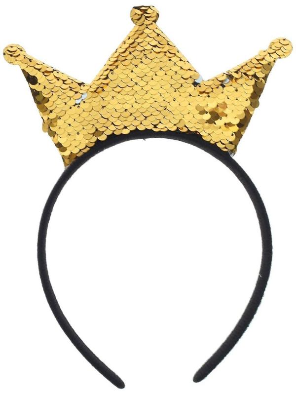 Карнавальный ободок «Корона», с пайетками, цвет золотой