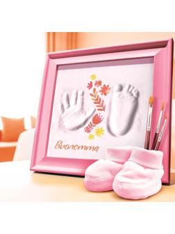 Слепок ручки, ножки малышки с росписью 